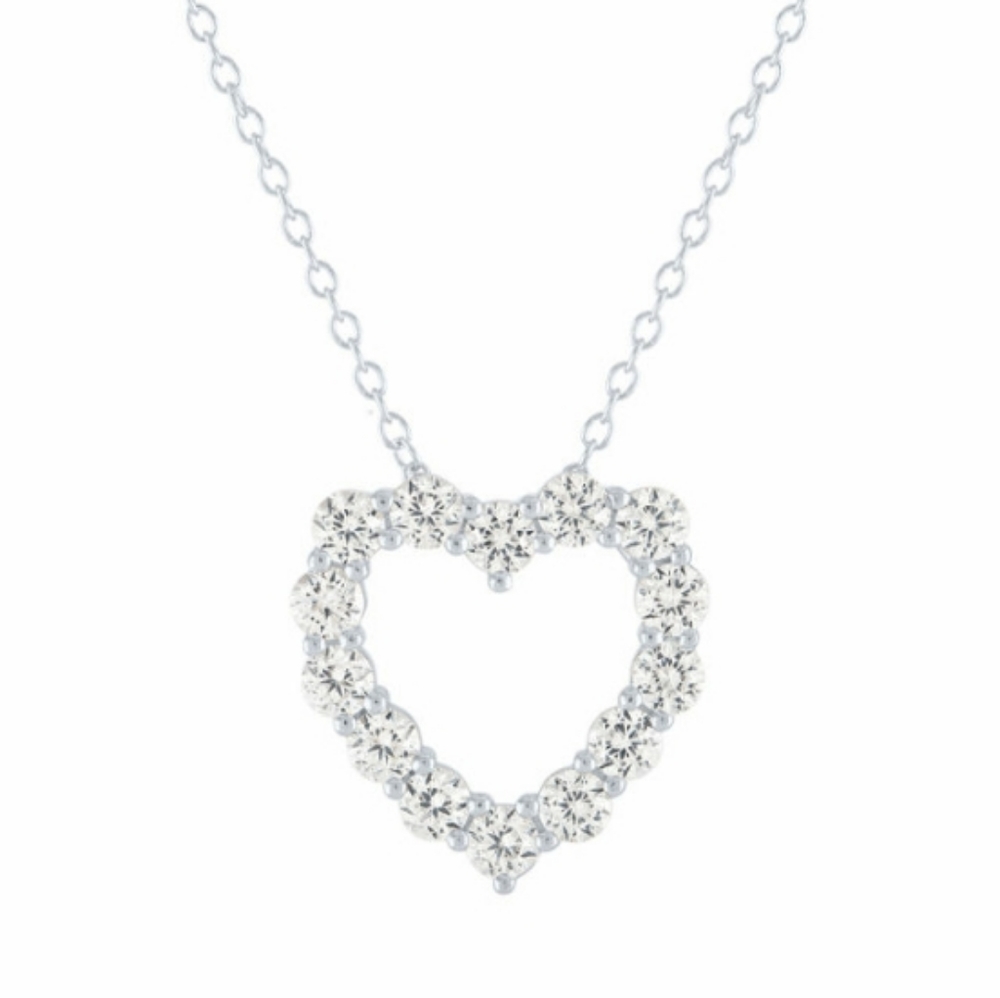 Sapphire Heart Pendant Necklace